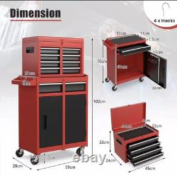 Coffre à outils roulant à 5 tiroirs, armoire de rangement à outils haute capacité avec roues verrouillables