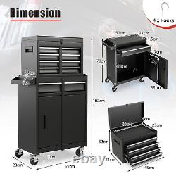 Coffre à outils roulant à 5 tiroirs, armoire de rangement à outils haute capacité avec roues verrouillables