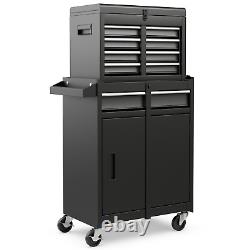 Coffre à outils roulant à 5 tiroirs, armoire de rangement à outils haute capacité avec roues verrouillables