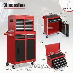 Coffre à outils roulant à 5 tiroirs, armoire de rangement à outils haute capacité avec roues verrouillables