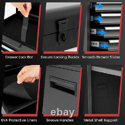 Coffre à outils roulant à 5 tiroirs, armoire de rangement à outils haute capacité avec roues verrouillables