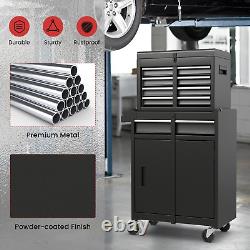 Coffre à outils roulant à 5 tiroirs, armoire de rangement à outils haute capacité avec roues verrouillables
