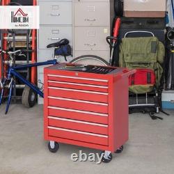 Coffre à outils roulant à 7 tiroirs sur roues, armoire à outils verrouillable avec poignée latérale, M