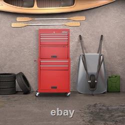 Coffre à outils roulant avec roulettes, tiroirs et verrouillage combo ajustable