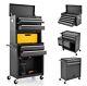 Coffre à Outils Roulant Combinaison Verrouillable Armoire à Outils Roues Tiroirs Réglable - Noir