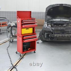 Coffre à outils roulant combiné armoire à outils verrouillable avec roues tiroirs réglables