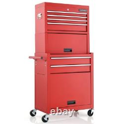 Coffre à outils roulant combiné armoire à outils verrouillable avec roues tiroirs réglables