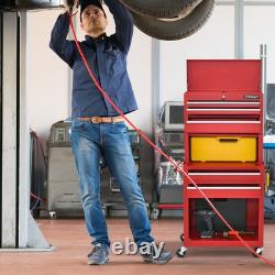 Coffre à outils roulant combiné armoire à outils verrouillable avec roues tiroirs réglables