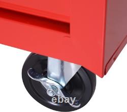 Coffre à outils roulant professionnel en métal avec 7 tiroirs, chariot d'atelier rouge