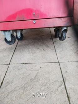 Coffre à outils roulant rouge 6 tiroirs pour garage, atelier, cabinet sur roulettes