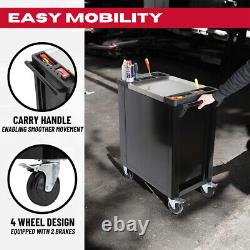 Coffre à outils sur roulettes 7 tiroirs rangement garage atelier noir/rouge