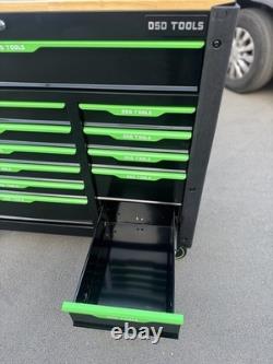 Coffre à outils sur roulettes DSD 12 tiroirs, ensemble de boîtes de rangement vides, vert/noir