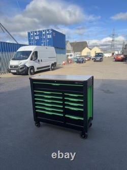 Coffre à outils sur roulettes DSD 12 tiroirs, ensemble de boîtes de rangement vides, vert/noir