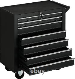 Coffre à outils sur roulettes avec 7 tiroirs, organisateur d'atelier verrouillable