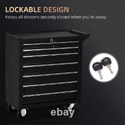 Coffre à outils sur roulettes avec 7 tiroirs, organisateur d'atelier verrouillable