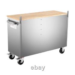 Coffre d’atelier roulant en acier inoxydable 48/55 avec 6/10 tiroirs, armoire à outils 

	<br/>	 