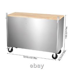 Coffre d’atelier roulant en acier inoxydable 48/55 avec 6/10 tiroirs, armoire à outils 
 <br/>

