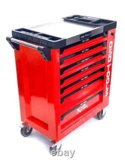 Coffre de rangement DSD TOOLS pour outils avec roulettes, garage, atelier, 7 tiroirs, rouge