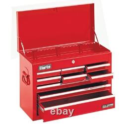 Coffre de rangement à outils à 9 tiroirs, portable, en acier, équipement d'atelier DIY, rouge