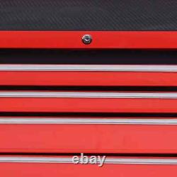 Coffre de rangement à outils sur roulettes pour garage avec 7 tiroirs rouge