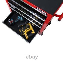 Coffre de rangement à rouleaux robuste pour outils de garage avec 5 tiroirs rouge