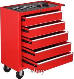 Coffre de rangement à roulettes rouge avec 5 tiroirs adapté pour garage atelier UK Coffre de rangement à roulettes rouge avec 5 tiroirs adapté pour garage atelier UK