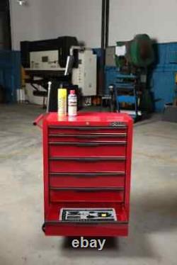 Coffre de rangement pour outils Hilka, rouge métallique, portable, armoire roulante de garage, boîte à outils