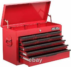 Coffret D'outils 9 Tiroirs Boîte Supérieure Stockage Lourd Cabinet Rouge Hilka Garage Verrouillable
