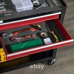 Coffret à outils avec tiroir organisateur à roulettes, caisson à tiroirs, boîte à outils, et meuble d'appoint.