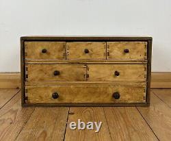 Coffret de collectionneur en bois vintage pour outils d'ingénieur et horloger avec 6 tiroirs