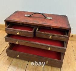 Coffret vintage en bois pour collectionneurs d'outils d'ingénieurs et de fabricants