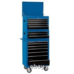 DRAPER 04593 DTKCTCB Cabinet à roulettes combiné et coffre à outils 15 tiroirs 26 bleu