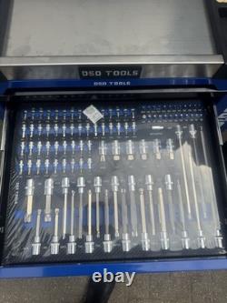 DSD Tools XXL Coffre à outils en métal, armoire verrouillable à 7 tiroirs, bleu/noir