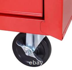 DURHAND Boîte de Rangement pour Outils à Rouleaux avec 5 Tiroirs Coffre de Garage Atelier Rouge