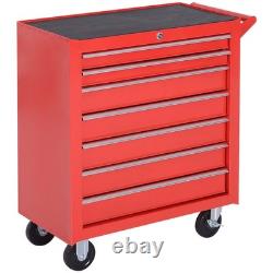 DURHAND Coffre à outils à 7 tiroirs sur roulettes, armoire à outils, charge de 150, avec roulettes pivotantes verrouillables