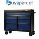 Draper 08222 Bunker 7 Tiroirs &eacute;tabli Roulant Armoire &agrave; Outils, 41, Bleu