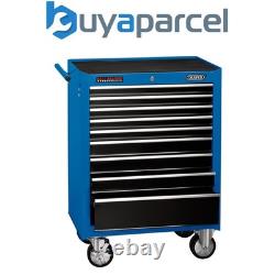 Draper 15110 Armoire à outils à roulettes, 9 tiroirs, 26, Bleu