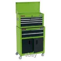 Draper 19566 Armoire à roulettes combinée et coffre à outils 6 tiroirs 24 vert