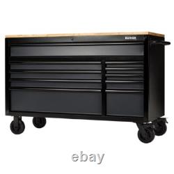 Draper BUNKER 10 tiroirs établi à roulettes armoire à outils, 56, Gris 08227 B100-56G