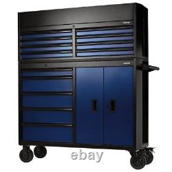 Draper BUNKER Caisson à roulettes combiné avec coffre à outils de 13 tiroirs, 52, Bleu