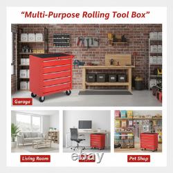 Durhand armoire à outils roulante à 7 tiroirs rouge pour garage et atelier, coffre de rangement<br/>	 
