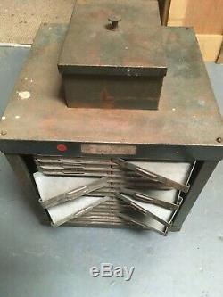 Enox Vintage Rotatif Cabinet En Acier De L'ingénieur Avec Tiroirs 30cmx30cmx30cm