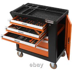 Ensemble d'outils avec coffret à tiroirs à roulettes Kendo 6 avec 170 pièces