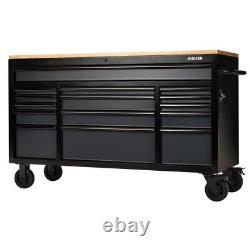 Établi d'outil roulant gris BUNKER avec tiroirs 15, acier 61 - 08238