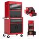 Gymax Coffre &agrave; Outils Roulant &agrave; 6 Tiroirs 3-en-1, Armoire De Rangement D&rsquo;outils Robuste, Rouge