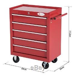 Garage Organisateur Outil Roulant Panier Tiroirs Atelier Rangement Chariot Cabinet Rouge