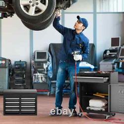 Grand coffre à outils roulant 2-en-1 avec cabinet à outils en métal détachable et 5 tiroirs