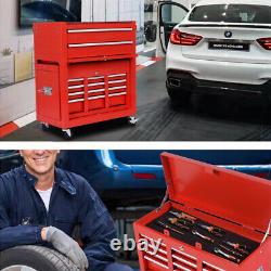 Grande boîte à outils économique pour garage avec roulettes et tiroir supérieur