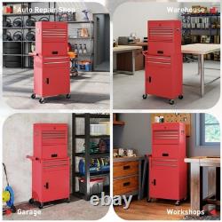 HOMCOM Armoire à outils avec 6 tiroirs, coffre à outils roulant 3-en-1 avec roues