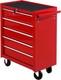 Homcom Coffre &agrave; Outils &agrave; 5 Tiroirs, Bo&icirc;te &agrave; Outils En Acier Verrouillable Sur Roulettes, Armoire Roulante